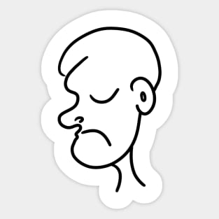 Grumpy Man Cartoon Sticker